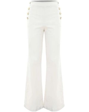 Kocca Flare jeans mit dekorativen knöpfen - Weiß