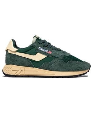 Autry Schoenen ,Groen ,Katoen Reelwind Low Ut 19 Sneakers