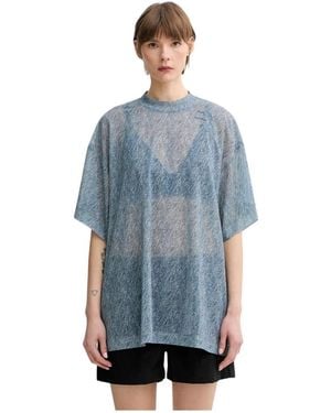 Won Hundred Halbtransparenter T-Shirt - Blau
