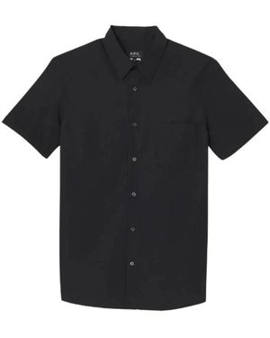 A.P.C. Short Sleeve Shirts - Negro