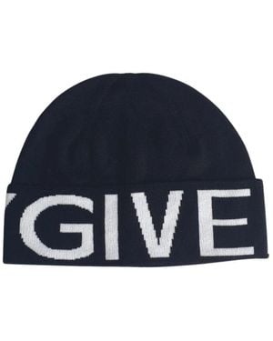 Givenchy Schwarze Merinowoll-Jacquard-Mütze - Blau