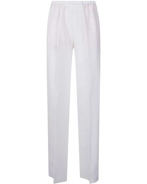 forte_forte Broeken ,Wit ,Leer Rechte Broek