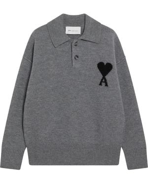 Ami Paris Polo Shirts - Grey
