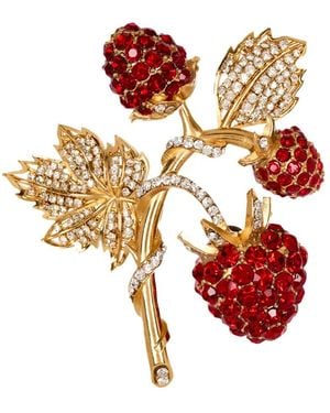 Balmain Accessoires ,Veelkleurig ,Aardbeien Broche - Metallic