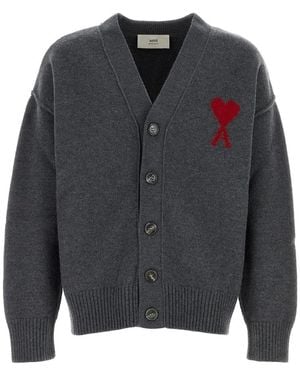 Ami Paris Cardigan Amd - Grijs