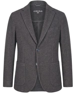 Circolo 1901 Jassen ,Bruin ,Wol Diagonal Blazer Van Scheerwol En Kasjmier - Grijs