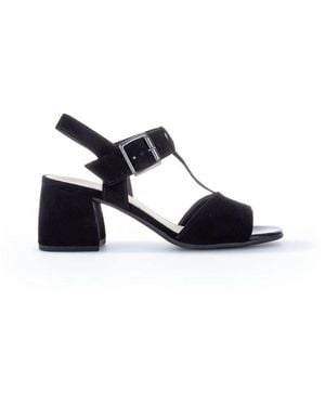 Gabor Schwarze ledersandalen offene zehe - Blau