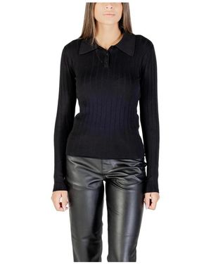 Jacqueline De Yong Schwarzer Strick-Cardigan Mit Knöpfen