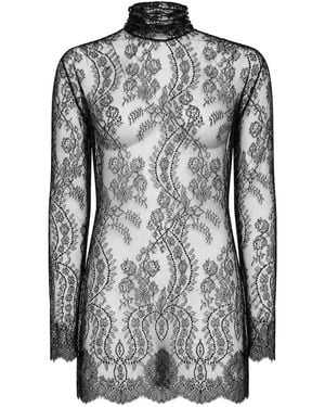 Dolce & Gabbana Chantilly-Spitze Top - Schwarz