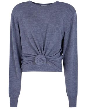 Magda Butrym Truien & Vesten ,Grijs ,Wol Trui Met Ronde Hals - Blauw