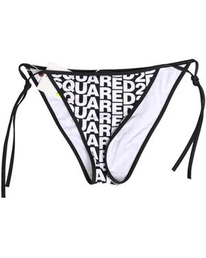 DSquared² Badmode ,Veelkleurig ,Nylon Nylon Logo Print Bikini Broekje - Zwart
