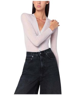 6397 Skinny Rib V Cardigan - Schwarz