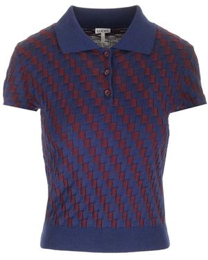 Loewe Stretch Katoen Polo - Blauw