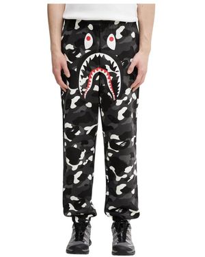 A Bathing Ape City Camo Shark Relaxed Fit Sweatpants - Schwarz