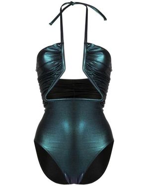 Rick Owens Er Iridescent Cut-Out Badeanzug - Blau