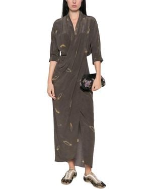 Cortana Wrap Dresses - Brown
