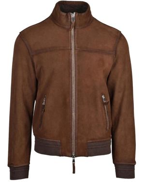 The Jack Leathers Jassen ,Bruin ,Leer D-Bostonian Jacket