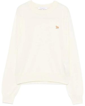 Maison Kitsuné Round-Neck Knitwear - Bianco