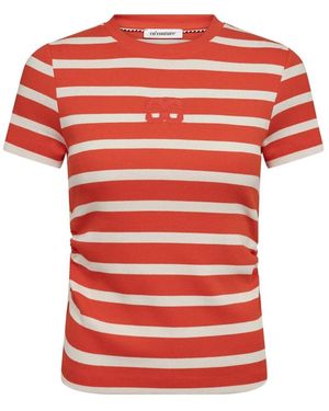 co'couture Edgecc Stripe V-Tee - Rood