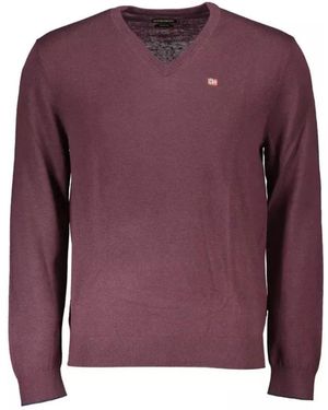 Napapijri V-Neck Knitwear - Purple