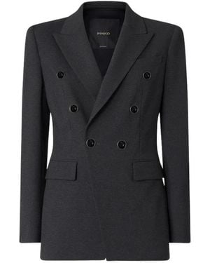 Pinko Jassen ,Grijs ,Polyester Hibiscus Jas - Zwart