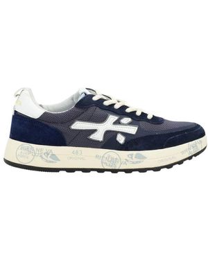 Premiata Blauer wildleder- und technikstoff-sneaker