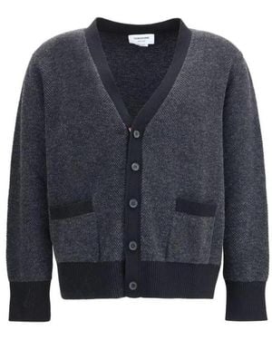 Thom Browne Luxe Wol V-Hals Vest - Blauw