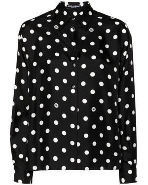 Dolce & Gabbana Seidenhemd schwarz