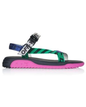 Off-White c/o Virgil Abloh Schwarze Herrensandalen, Stilvoll Und Bequem - Grün