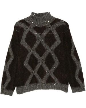 Panicale Pullover Mit Stehkragen - Schwarz