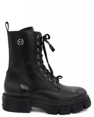 Philipp Plein Lace-Up Boots - Negro