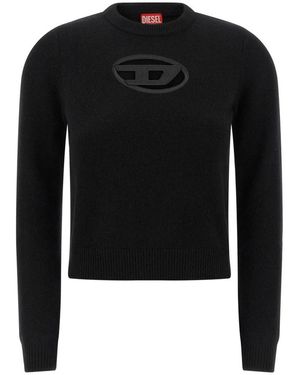 DIESEL M-Areesa-Slim Wollen En Cashmere Sweater - Zwart