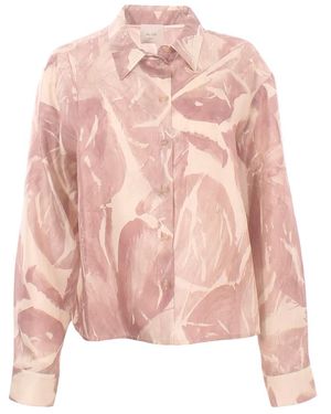Alysi Brushed Print Shirt - Roze