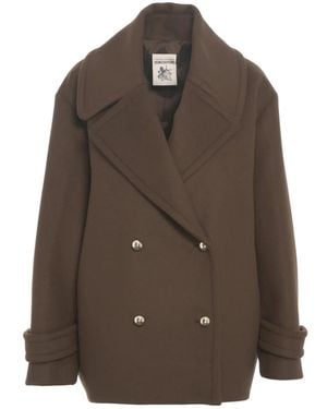Semicouture Double-Breasted Coats - Bruin