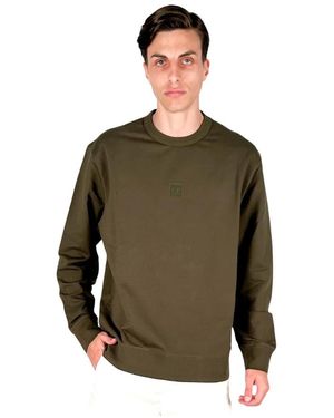 C.P. Company Groene Logo-Sweatshirt Met Geribbelde Details