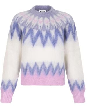Isabel Marant Blauwe Grafische Print Crew Neck Sweater - Paars