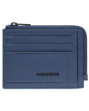 Piquadro Zipped Coin Purse - Blauw