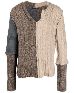 Dolce & Gabbana V-Neck Knitwear - Marron