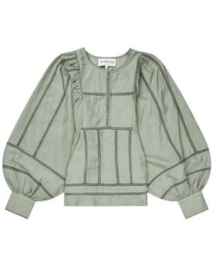 Munthe Elegante grüne top mit transparenten details