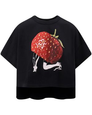 Undercover Schwarzes Logo-Print Baumwoll-T-Shirt