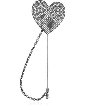 Moschino Herzförmige Brosche - Mettallic