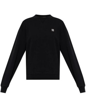 DSquared² Hoodies & Sweatvesten ,Zwart ,Katoen Sweatshirt Met Logo-Vormige Applicatie