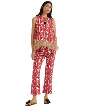 La DoubleJ Cropped Trousers - Rosso