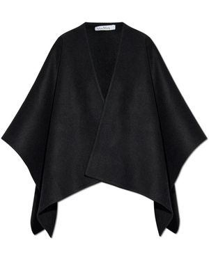 Max Mara Jassen ,Zwart ,Wol Poncho Serra
