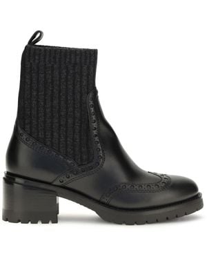 Santoni Ferret Lederstiefel - Schwarz