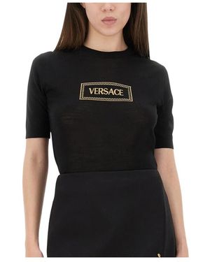 Versace Round-Neck Knitwear - Negro