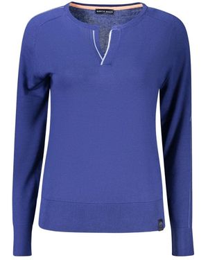 North Sails Viscose-Katoen V-Hals Trui - Blauw