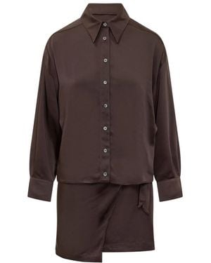 Pinko Asfodelo Abito Twill - Bruin