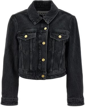 Ganni Denim Jackets - Negro