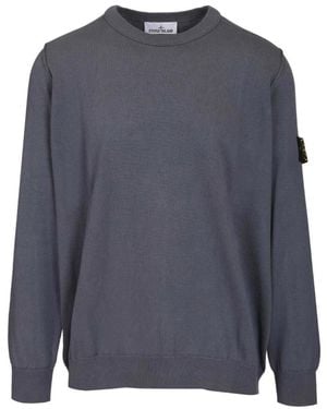 Stone Island Round-Neck Knitwear - Bleu